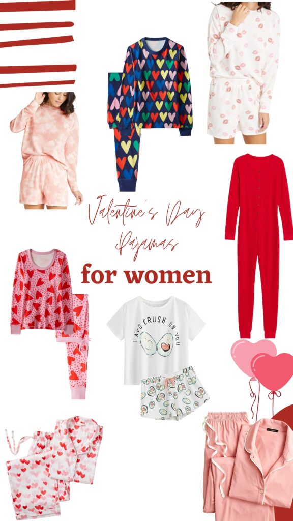 women's valentine's pajamas