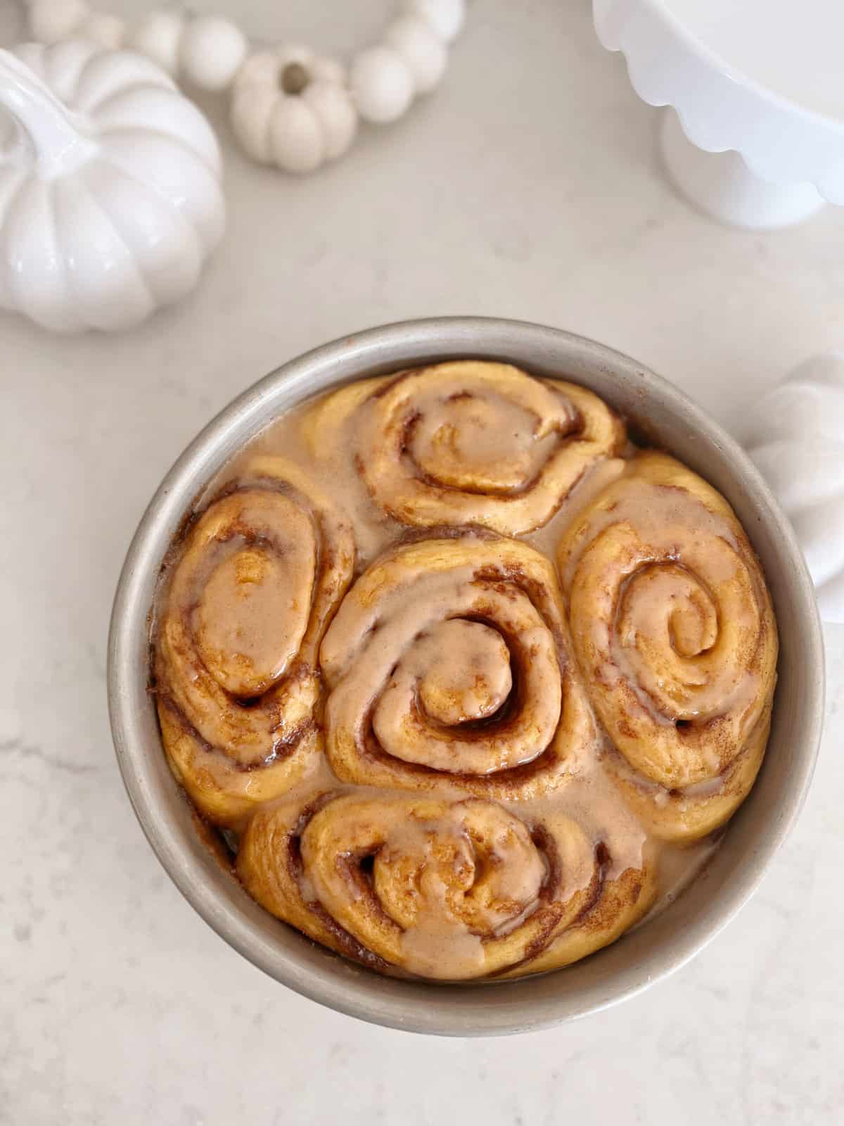 Pumpkin Spice Cinnamon Rolls with Heavy Whipping Cream