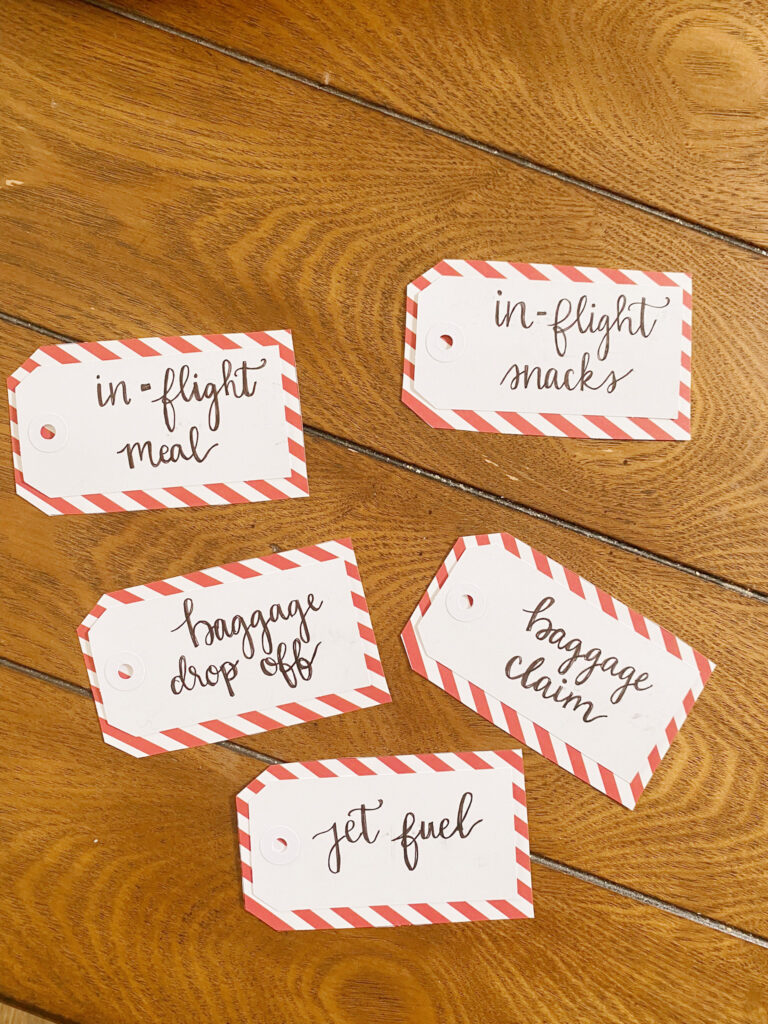 Tags as labels for party decoration. 