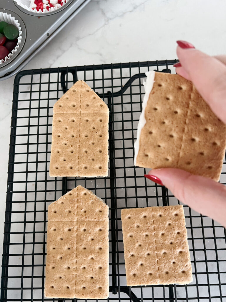 Graham crackers on a cooling rack. 